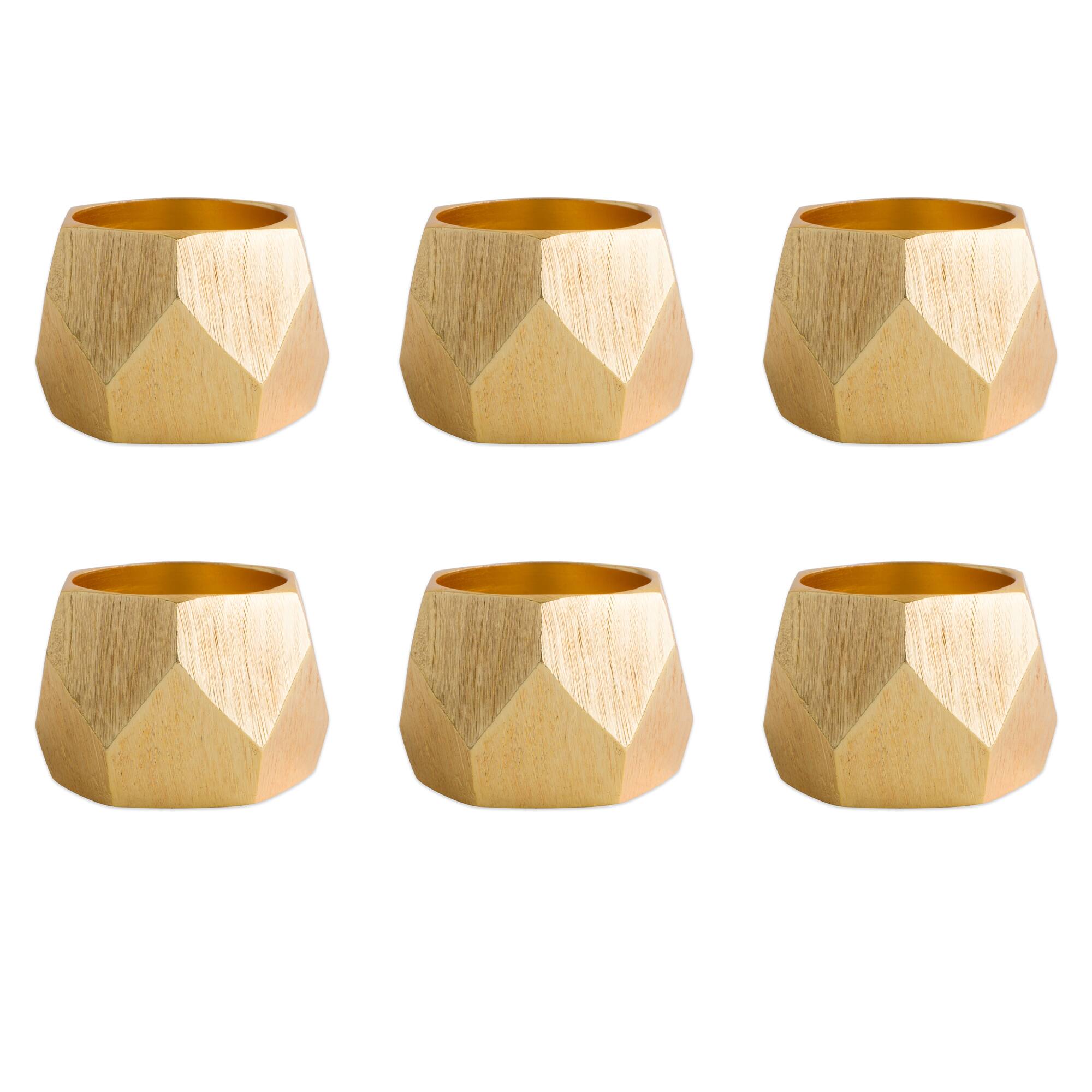 DII® Gold Triangle Band Napkin Rings, 6ct.